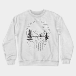 Aesthetic landscape drawing Crewneck Sweatshirt